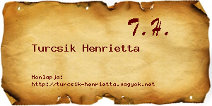 Turcsik Henrietta névjegykártya