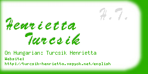 henrietta turcsik business card